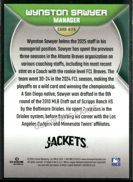 2025 Augusta GreenJackets Wynston Sawyer