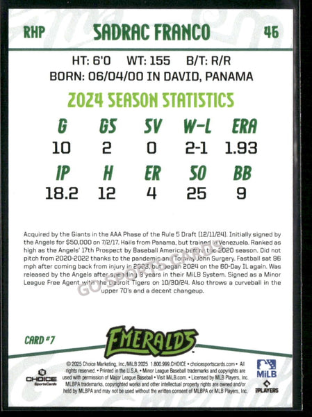 2025 Eugene Emeralds Sadrac Franco