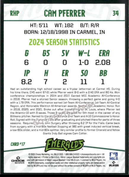 2025 Eugene Emeralds Cameron Cam Pferrer
