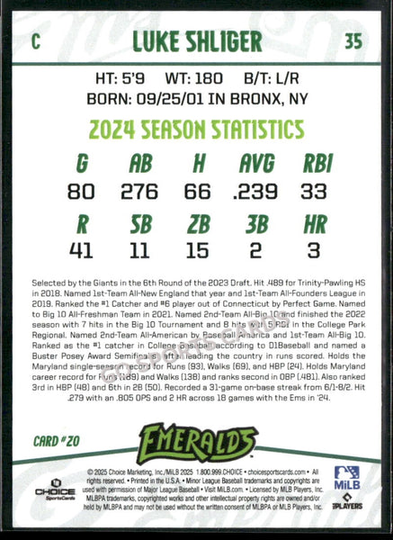 2025 Eugene Emeralds Luke Shliger