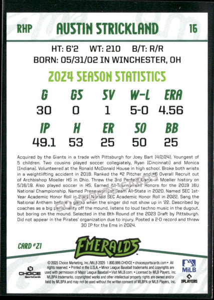 2025 Eugene Emeralds Austin Strickland