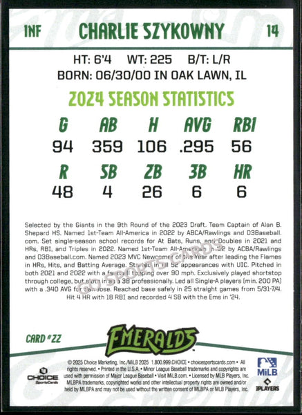 2025 Eugene Emeralds Charlie Szykowny
