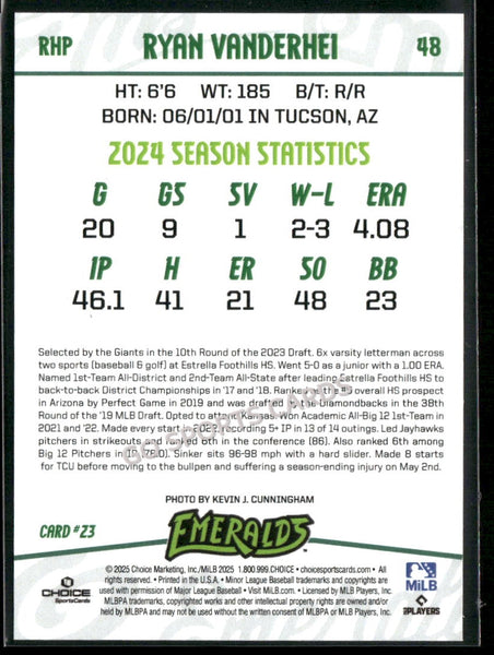 2025 Eugene Emeralds Ryan Vanderhei