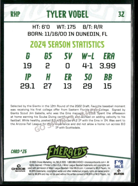 2025 Eugene Emeralds Tyler Vogel