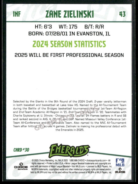 2025 Eugene Emeralds Zane Zielinski