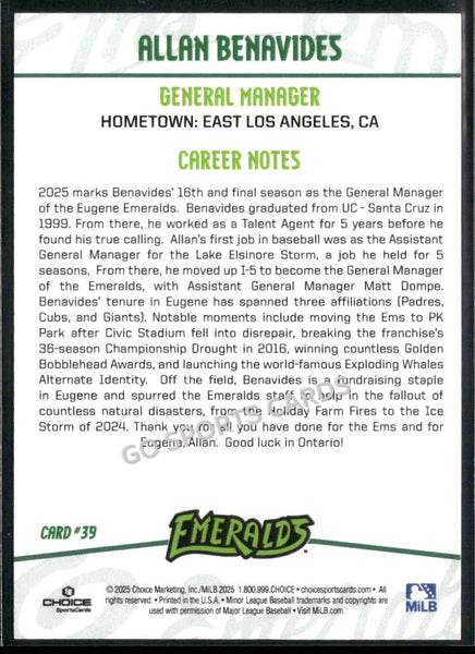 2025 Eugene Emeralds Allan Benavides