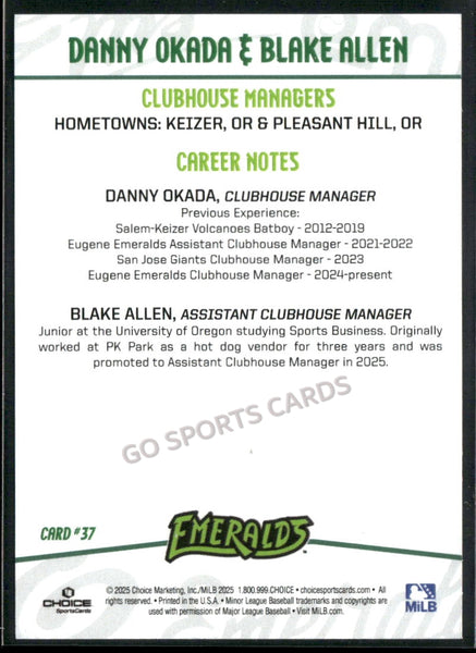2025 Eugene Emeralds Danny Okada Blake Allen
