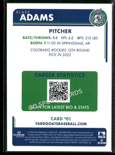 2025 Hartford Yard Goats Blake Adams