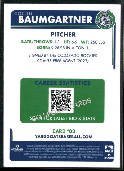 2025 Hartford Yard Goats Collin Baumgartner