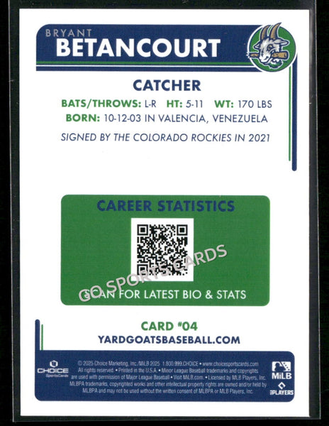 2025 Hartford Yard Goats Bryant Betancourt