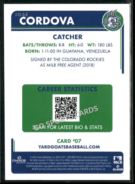 2025 Hartford Yard Goats Jose Cordova