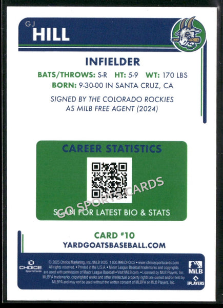 2025 Hartford Yard Goats Glenallen GJ Hill