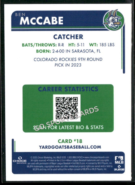 2025 Hartford Yard Goats Ben McCabe