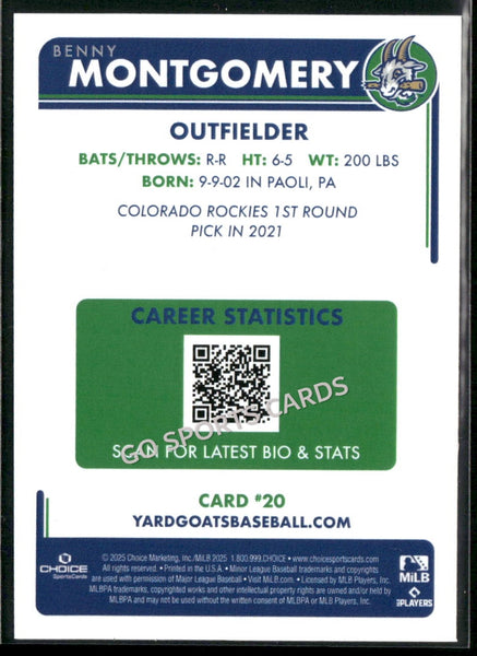 2025 Hartford Yard Goats Benny Montgomery