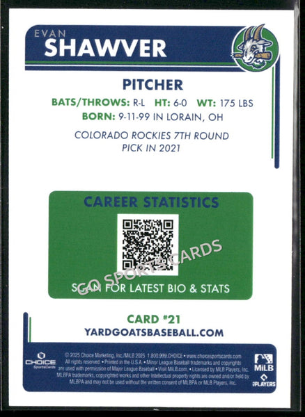 2025 Hartford Yard Goats Evan Shawver