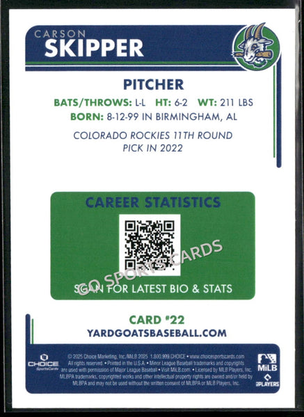 2025 Hartford Yard Goats Carson Skipper