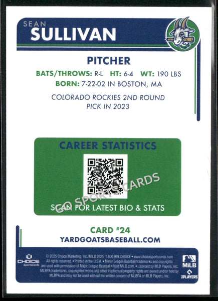 2025 Hartford Yard Goats Sean Sullivan