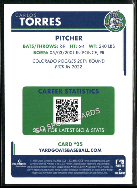 2025 Hartford Yard Goats Carlos Torres