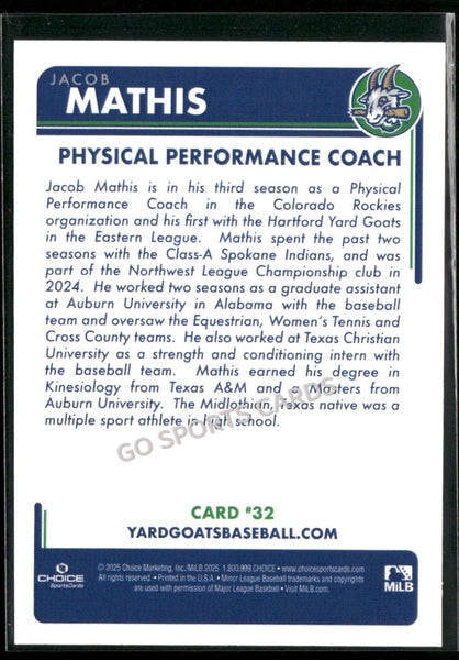 2025 Hartford Yard Goats Jacob Mathis