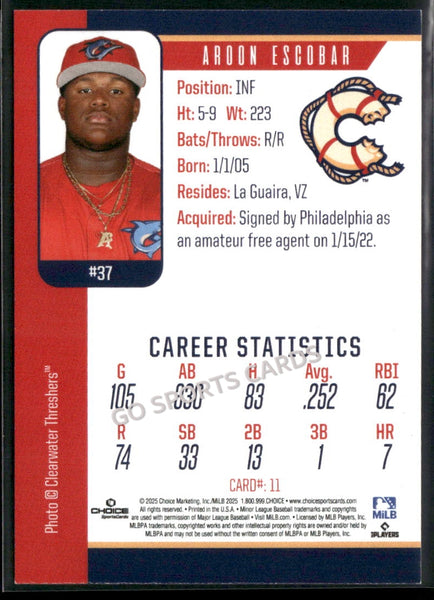 2025 Clearwater Threshers Aroon Escobar