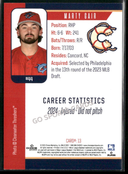2025 Clearwater Threshers Marty Gair