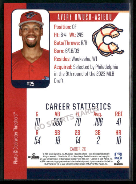 2025 Clearwater Threshers Avery Owusu Asiedu