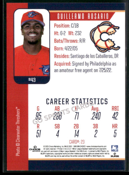 2025 Clearwater Threshers Guillermo Rosario