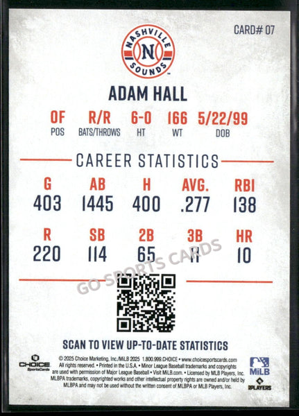 2025 Nashville Sounds Adam Hall