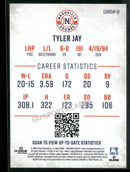 2025 Nashville Sounds Tyler Jay