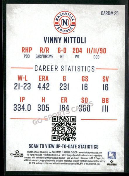2025 Nashville Sounds Vinny Nittoli