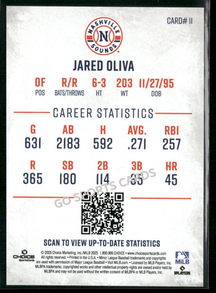 2025 Nashville Sounds Jared Oliva
