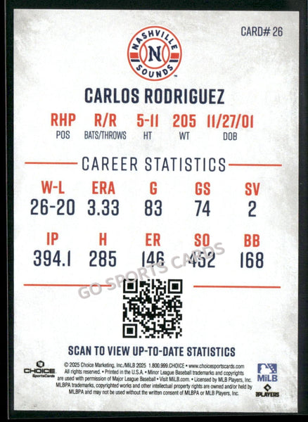 2025 Nashville Sounds Carlos F Rodriguez
