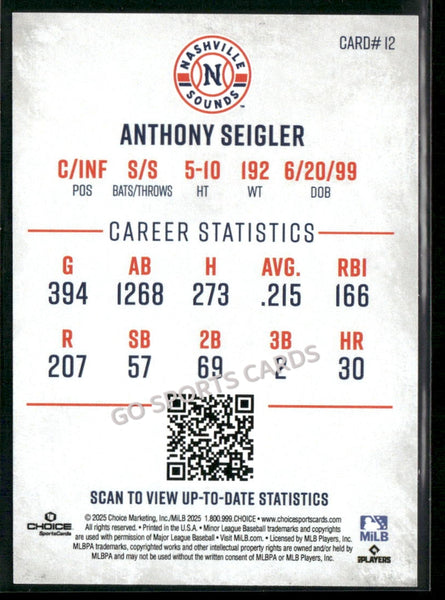 2025 Nashville Sounds Anthony Seigler