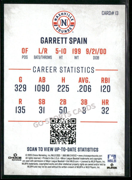 2025 Nashville Sounds Garrett Spain