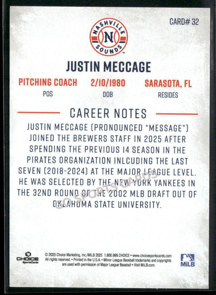 2025 Nashville Sounds Justin Meccage