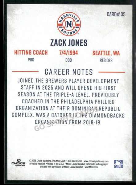 2025 Nashville Sounds Zack Jones
