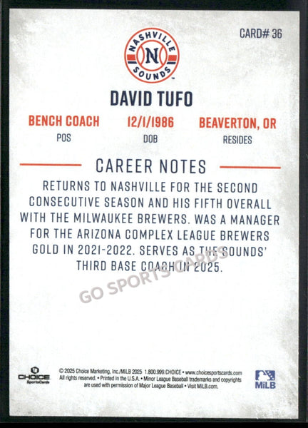 2025 Nashville Sounds David Tufo