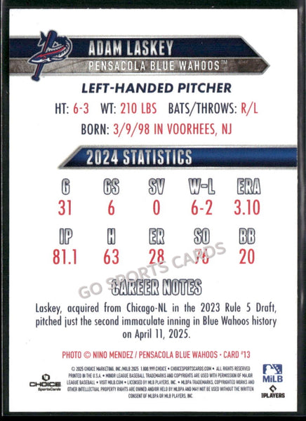 2025 Pensacola Blue Wahoos Adam Laskey