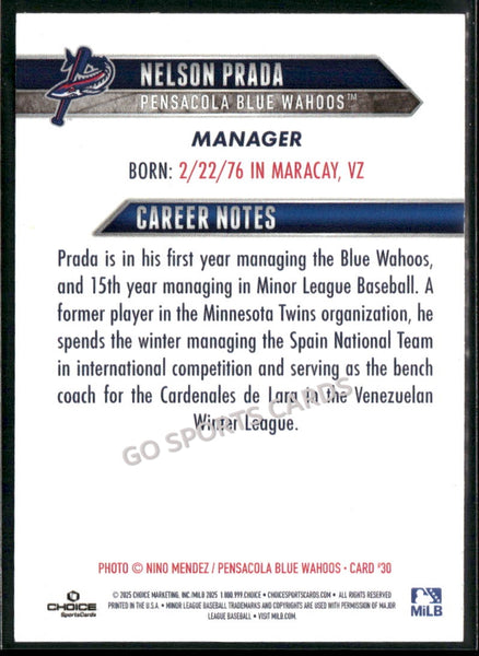 2025 Pensacola Blue Wahoos Nelson Prada