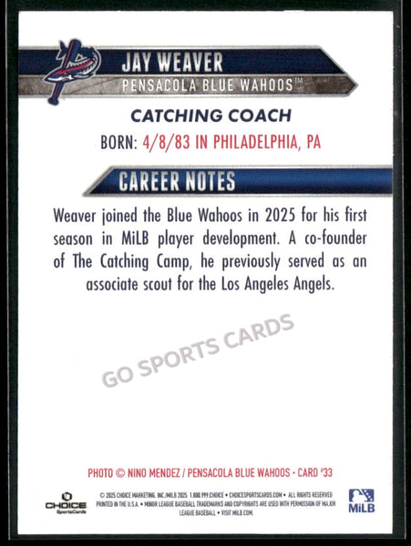 2025 Pensacola Blue Wahoos Jay Weaver
