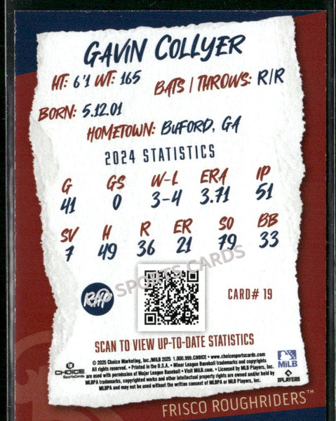 2025 Frisco RoughRiders Gavin Collyer