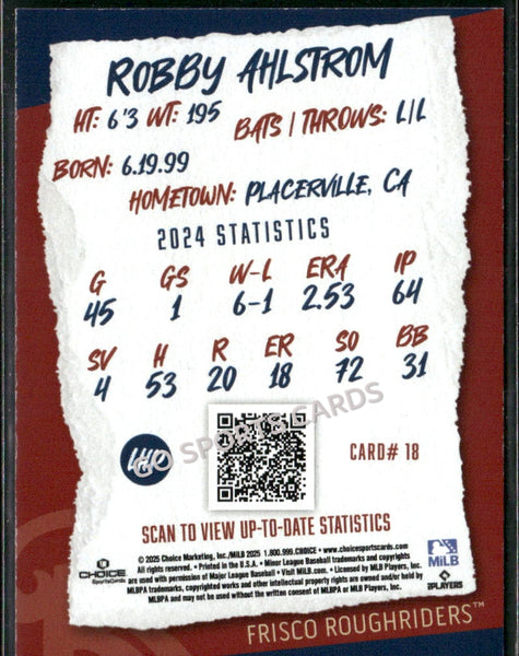 2025 Frisco RoughRiders Robby Ahlstrom