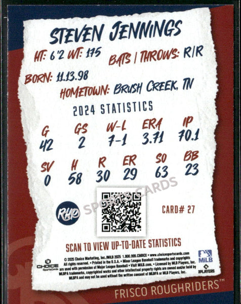 2025 Frisco RoughRiders Steven Jennings