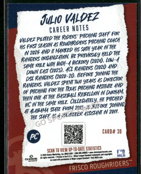 2025 Frisco RoughRiders Julio Valdez