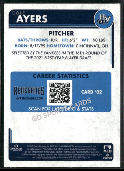 2025 Hudson Valley Renegades Cole Ayers