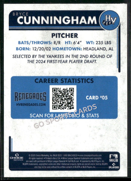 2025 Hudson Valley Renegades Bryce Cunningham