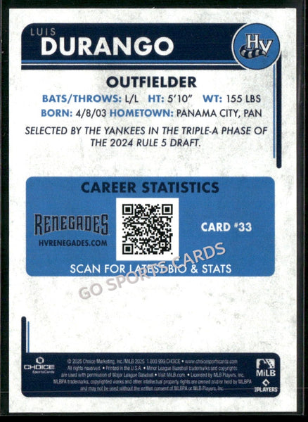 2025 Hudson Valley Renegades Luis Durango