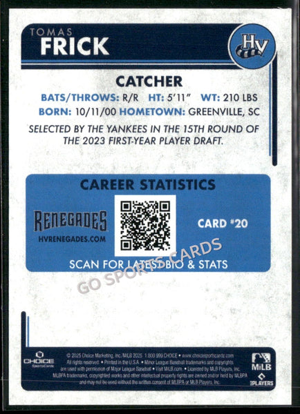 2025 Hudson Valley Renegades Tomas Frick