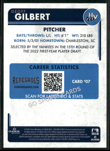2025 Hudson Valley Renegades Geoff Gilbert