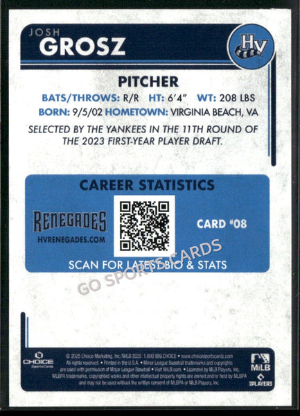 2025 Hudson Valley Renegades Josh Grosz